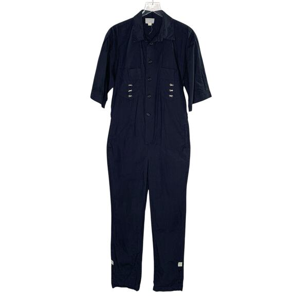 Band of Outsiders M Navy Utility Jumpsuit Short Sleeve Straight Leg *flaw - Picture 1 of 9